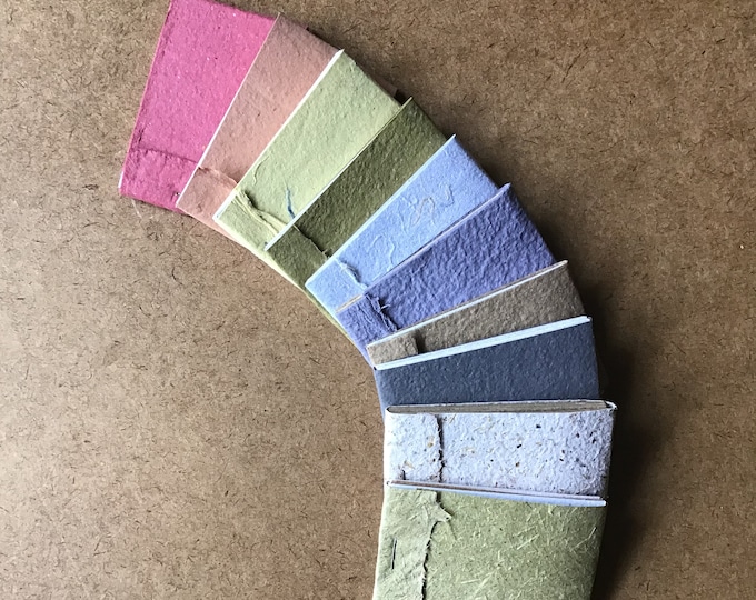 Matchbook notebook, mini notebook notepad, recycled paper, handmade paper, homemade paper, wedding favor, small gift, 2x3 notebook