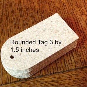 10 green rounded gift tags, eco friendly packaging, price tags, recycled handmade paper image 4