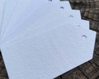 10 weiße Geschenkanhänger, umweltfreundliche Verpackung, Preisanhänger, recyceltes handgeschöpftes Papier