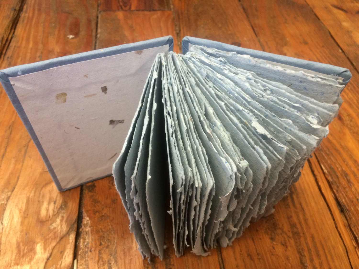 Blue journal, handmade paper journal, sketch book, travel journal