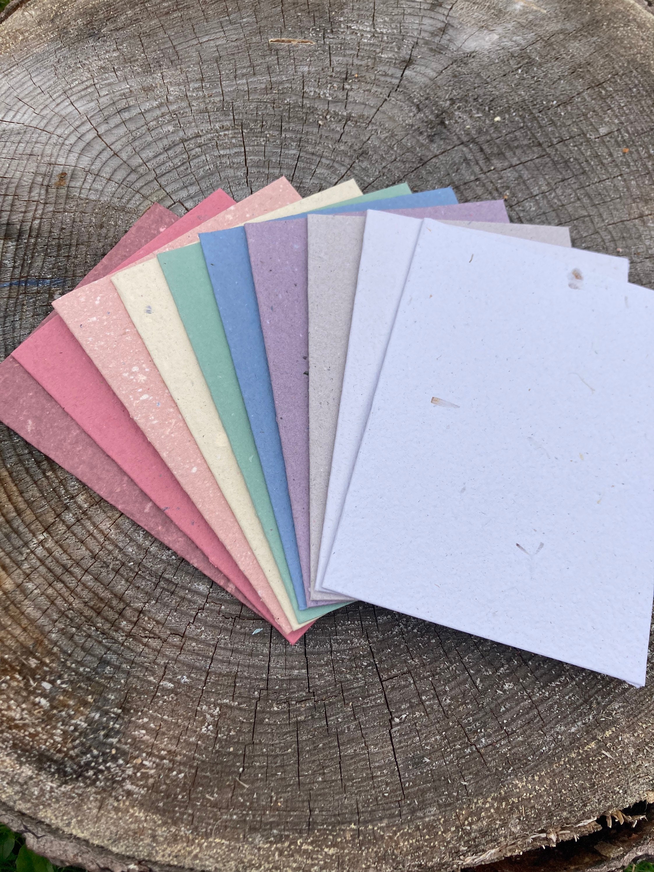 10 cards 5x7 inch handmade paper cards, handmade paper, recycled paper