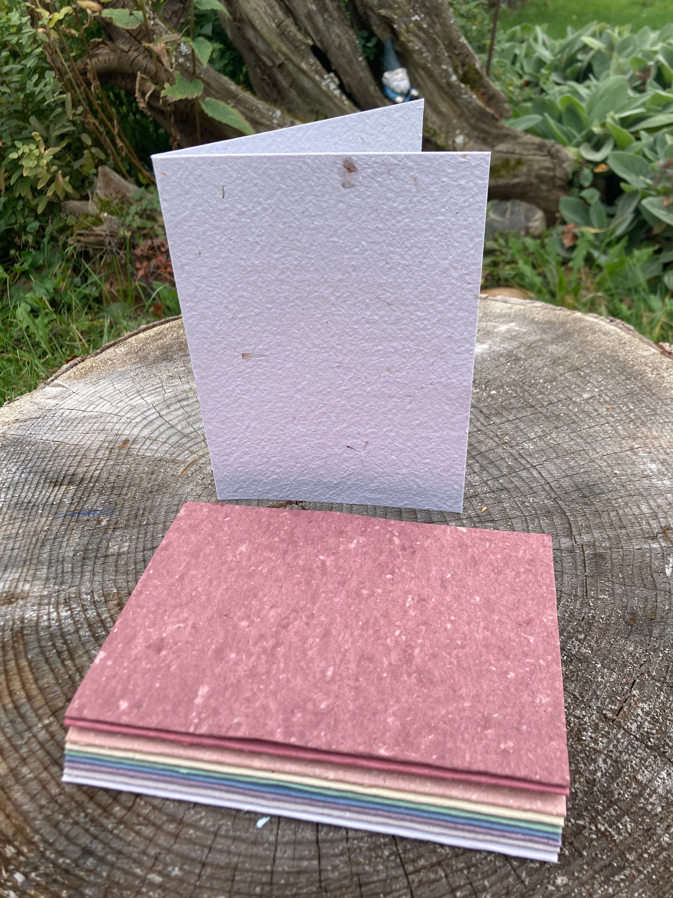 10 cards 5x7 inch handmade paper cards, handmade paper, recycled paper
