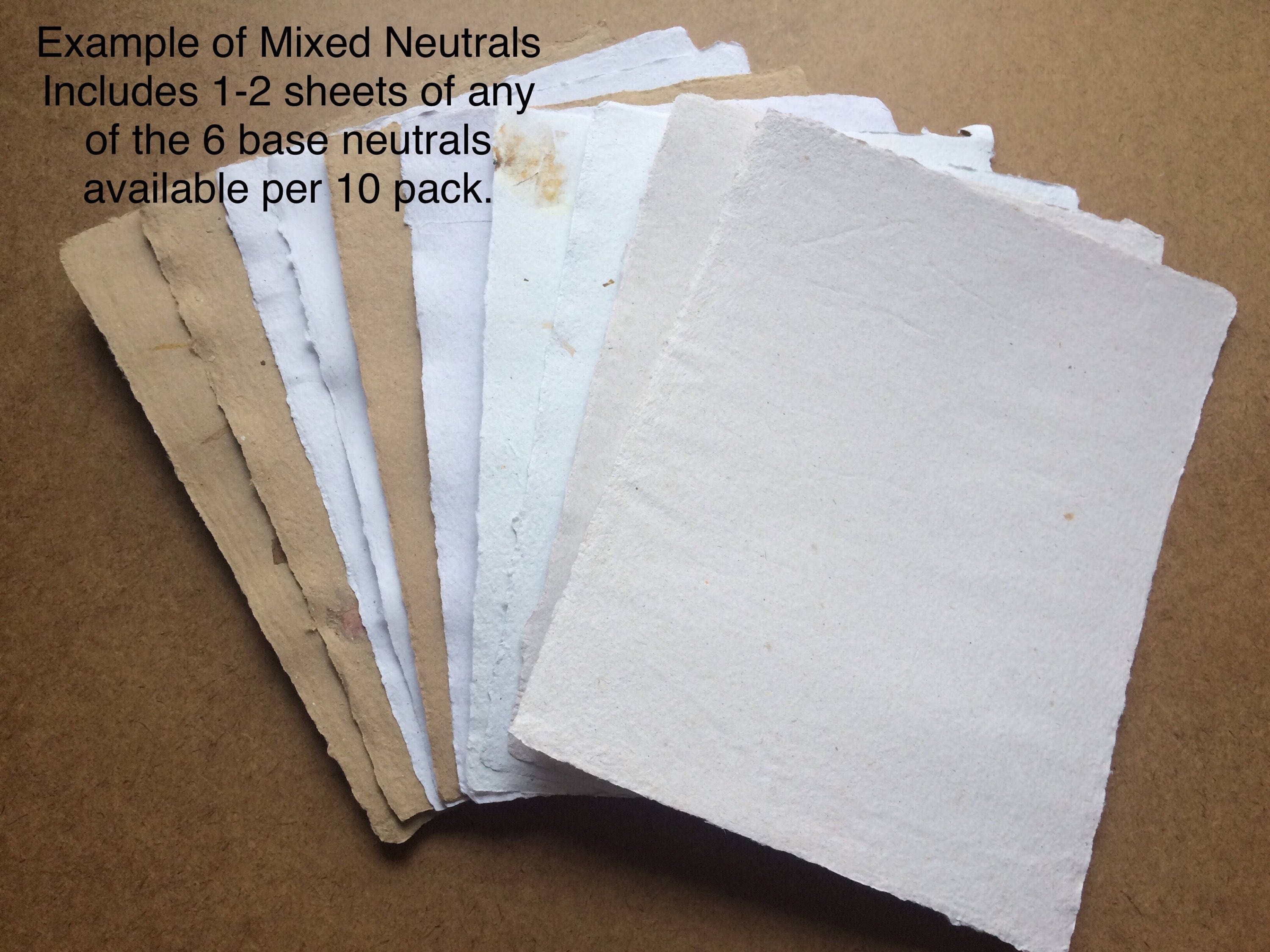 10 sheets 4x5 inch handmade paper, recycled paper, eco friendly paper