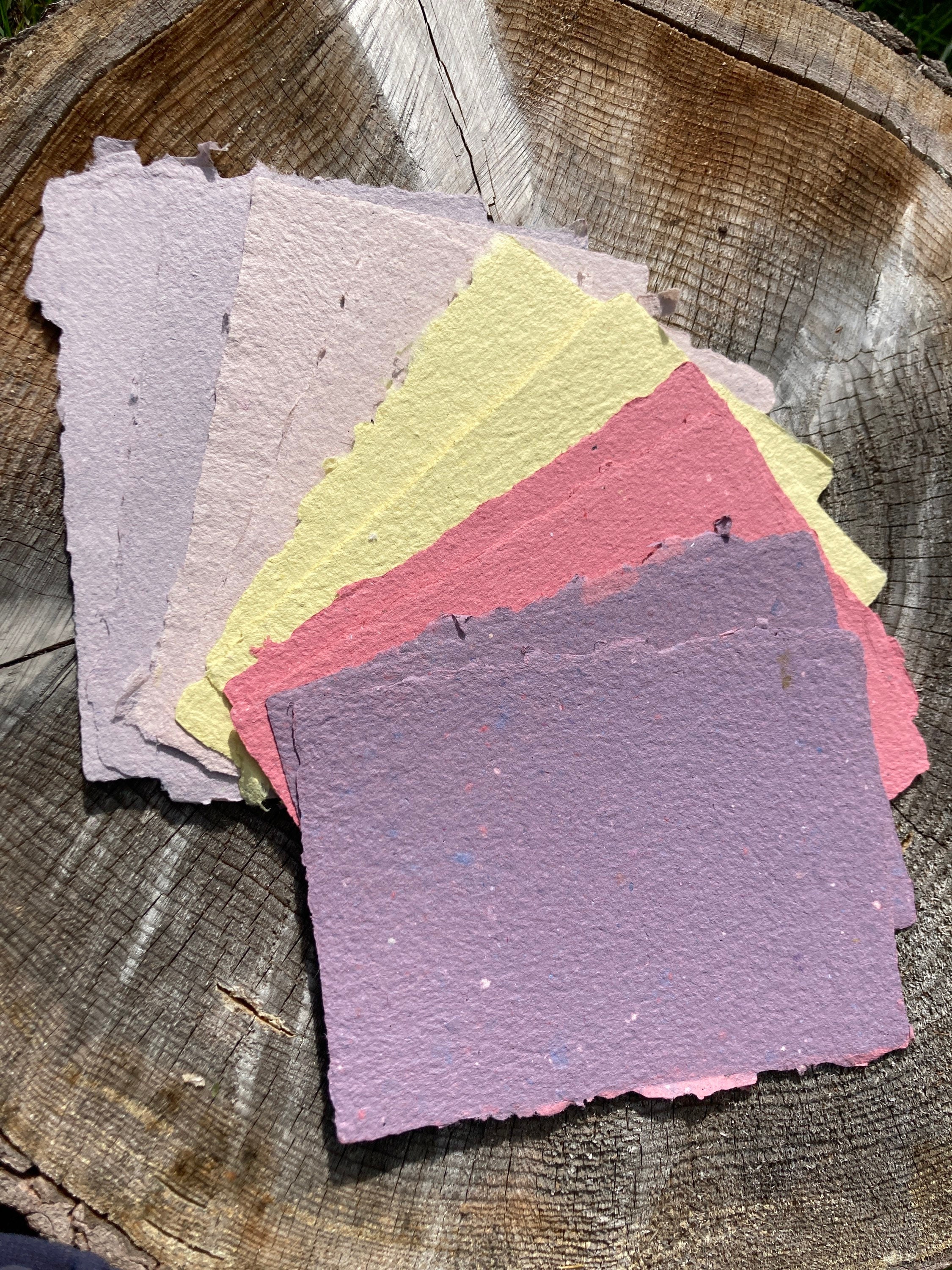 10 assorted 5x7 inch sheets of Watercolor paper, recycled paper, recycled  paper, art paper handmade paper, vegan paper