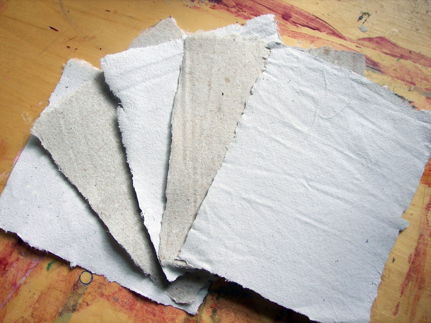 1 small 2x3 inch sample piece of handmade paper recycled paper eco friendly paper