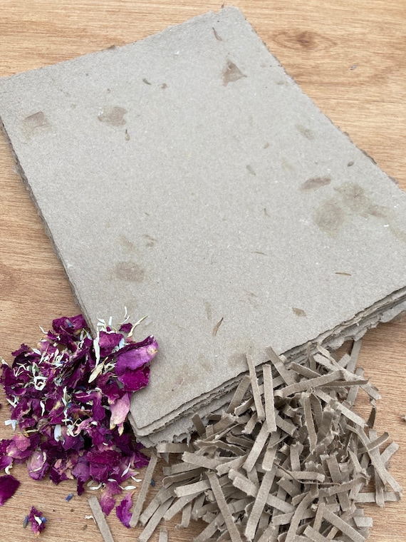 BY THE SHEET Brown floral, recycled cardboard, handmade paper, recycled paper, eco friendly, homemade paper, art paper, bespoke wedding