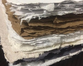 BY THE SHEET Beige handmade paper, recycled paper, eco friendly paper, homemade paper, art paper, drawing paper, decorative paper, oatmeal
