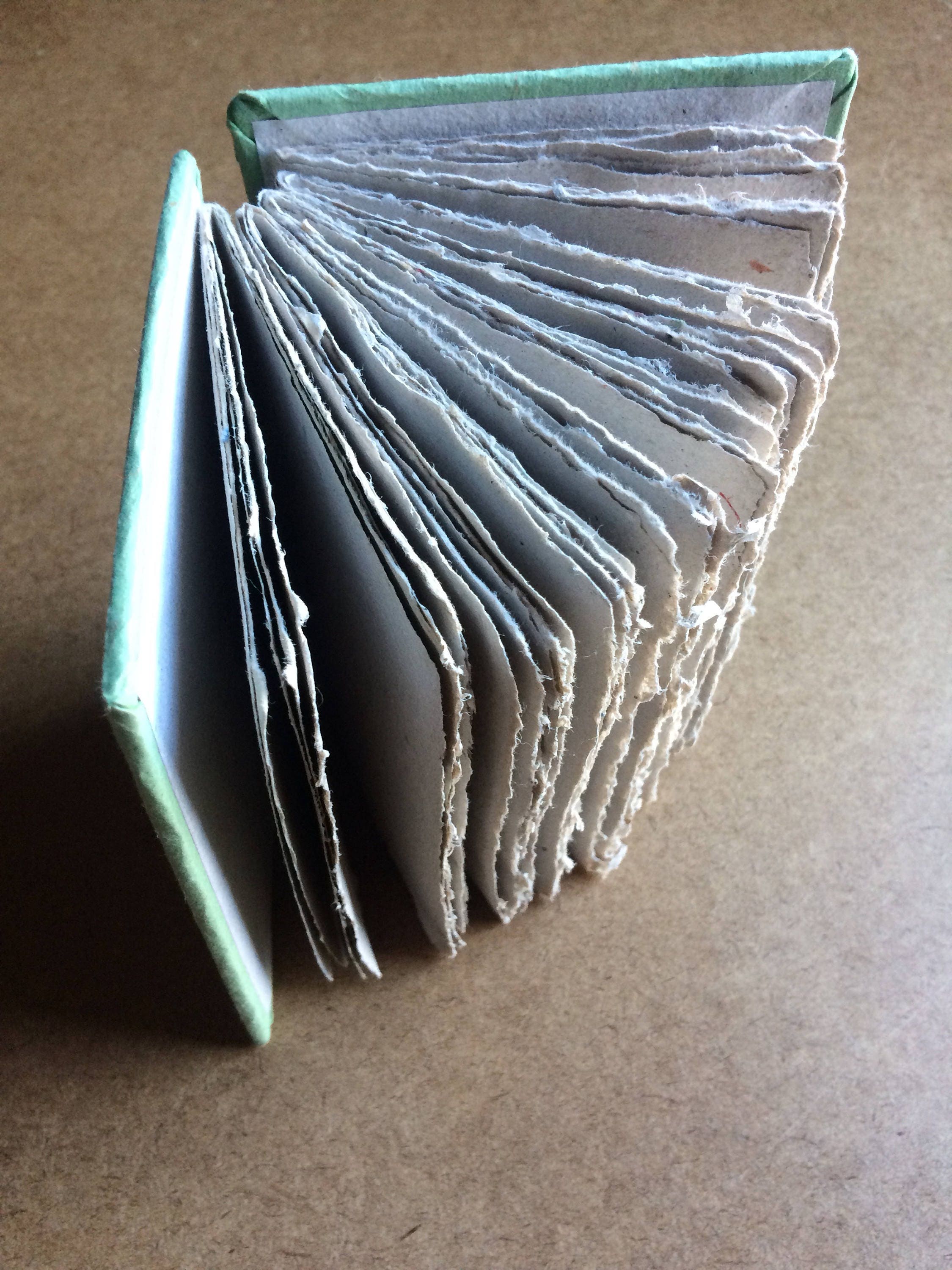 Green journal, recycled journal, handmade paper, sketch book, guest