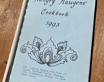 1993 The Hungry Haugens’ Cookbook, recipe book, vintage cook book, American food, retro kitchen, Midwest recipes