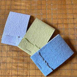WATERCOLOR Set of 3 notebooks, mini notebook notepad, recycled paper, handmade paper, homemade paper, wedding favor, 2x3 notebook