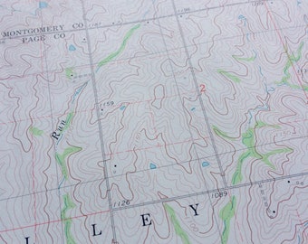 Full size 22x30 inch Vintage topographic map, vintage map, geography, topo map, map supply, USGS map, Iowa map, topographical map, map