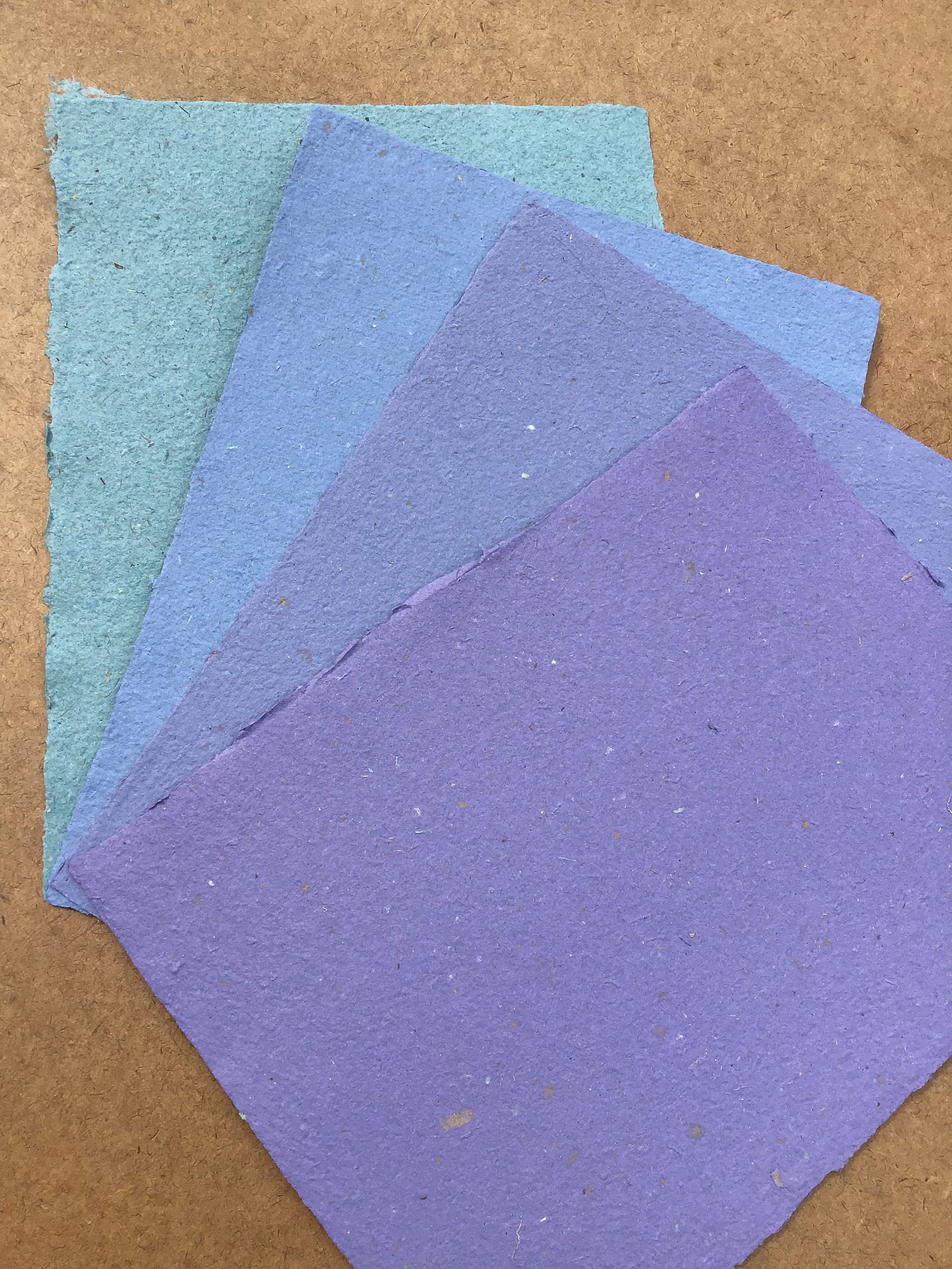 5 Sheets 8 5x11 Inch Cool Colors Batch Handmade Paper Eco Friendly