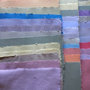 10 assorted sheets of handmade recycled paper, eco friendly, textured collage supply image 9