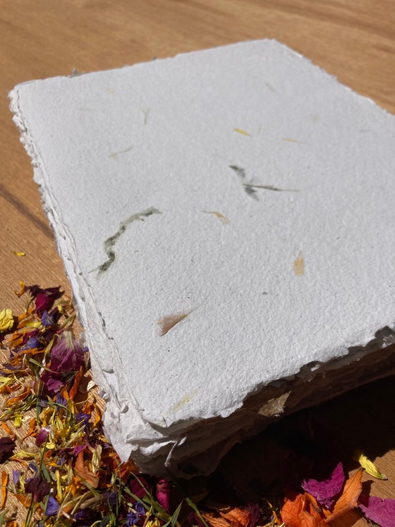 Handmade Recycled Card Stock Paper, 5 Sheets (8.5x11 inch)
