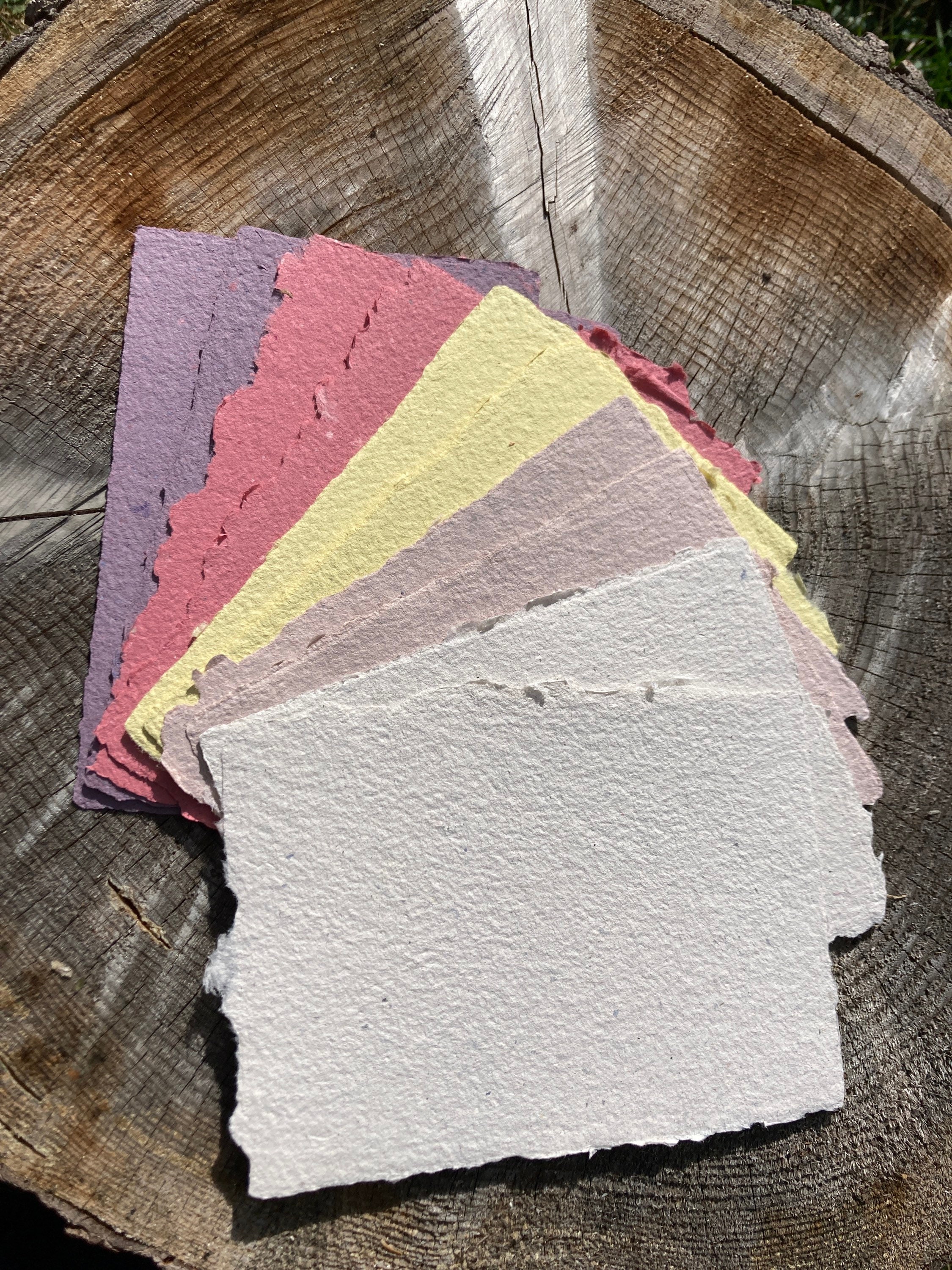 10 assorted 5x7 inch sheets of Watercolor paper, recycled paper, recycled  paper, art paper handmade paper, vegan paper