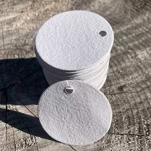 10 cirkelvormige cadeaulabels, milieuvriendelijke verpakking, prijskaartjes, gerecycled handgeschept papier