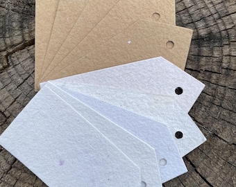 10 neutrale Geschenkanhänger, umweltfreundliche Verpackung, Preisanhänger, recyceltes handgeschöpftes Papier