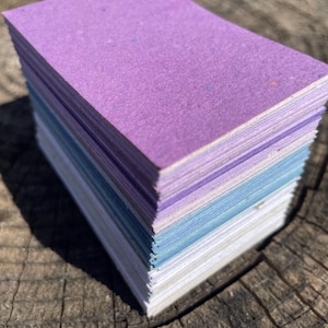 100 sheets of cut 2x3 inch paper, handmade paper, business cards, calling cards, recycled paper