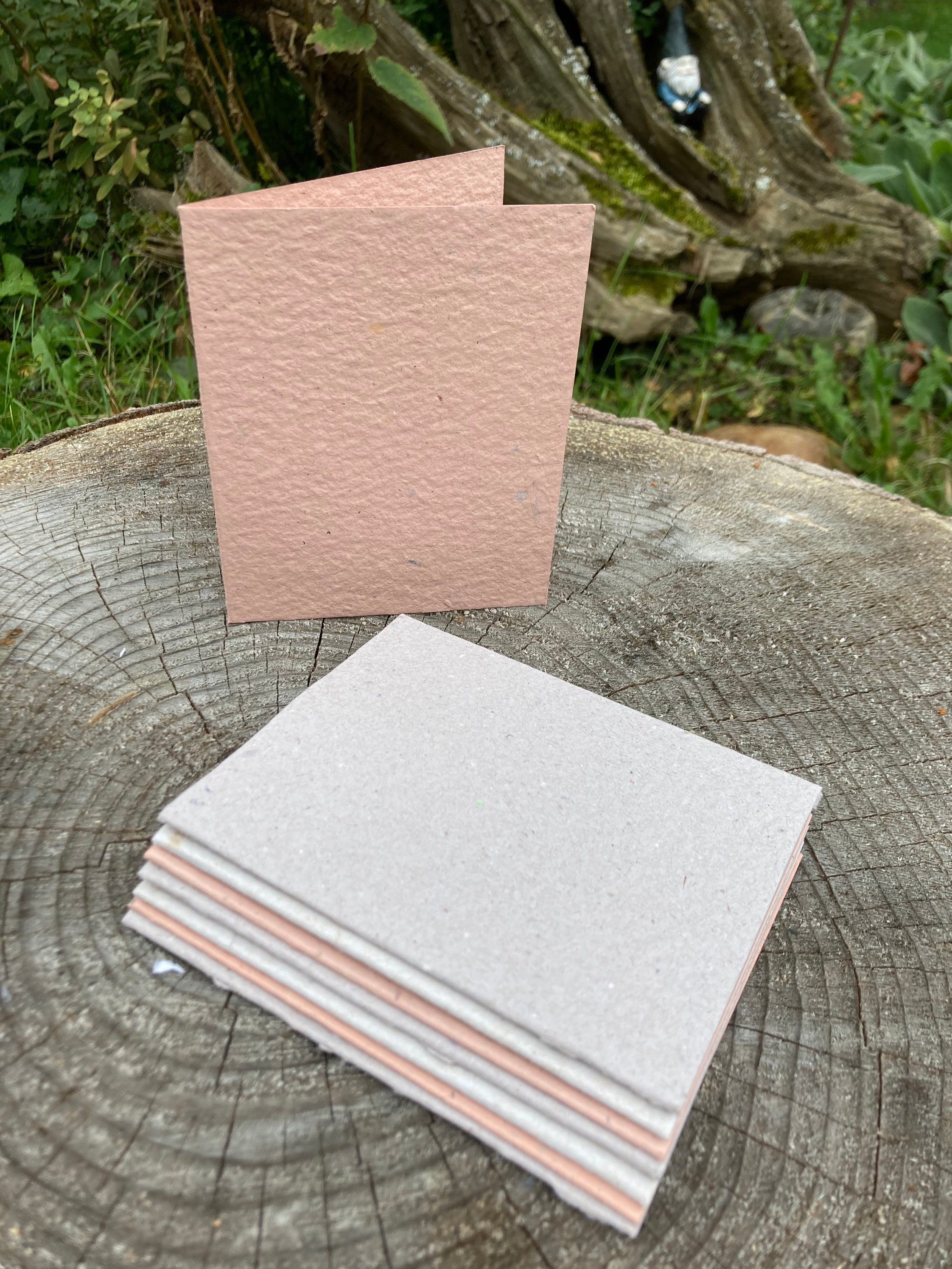 10 blank handmade recycled watercolor paper cards, folded card, acid free