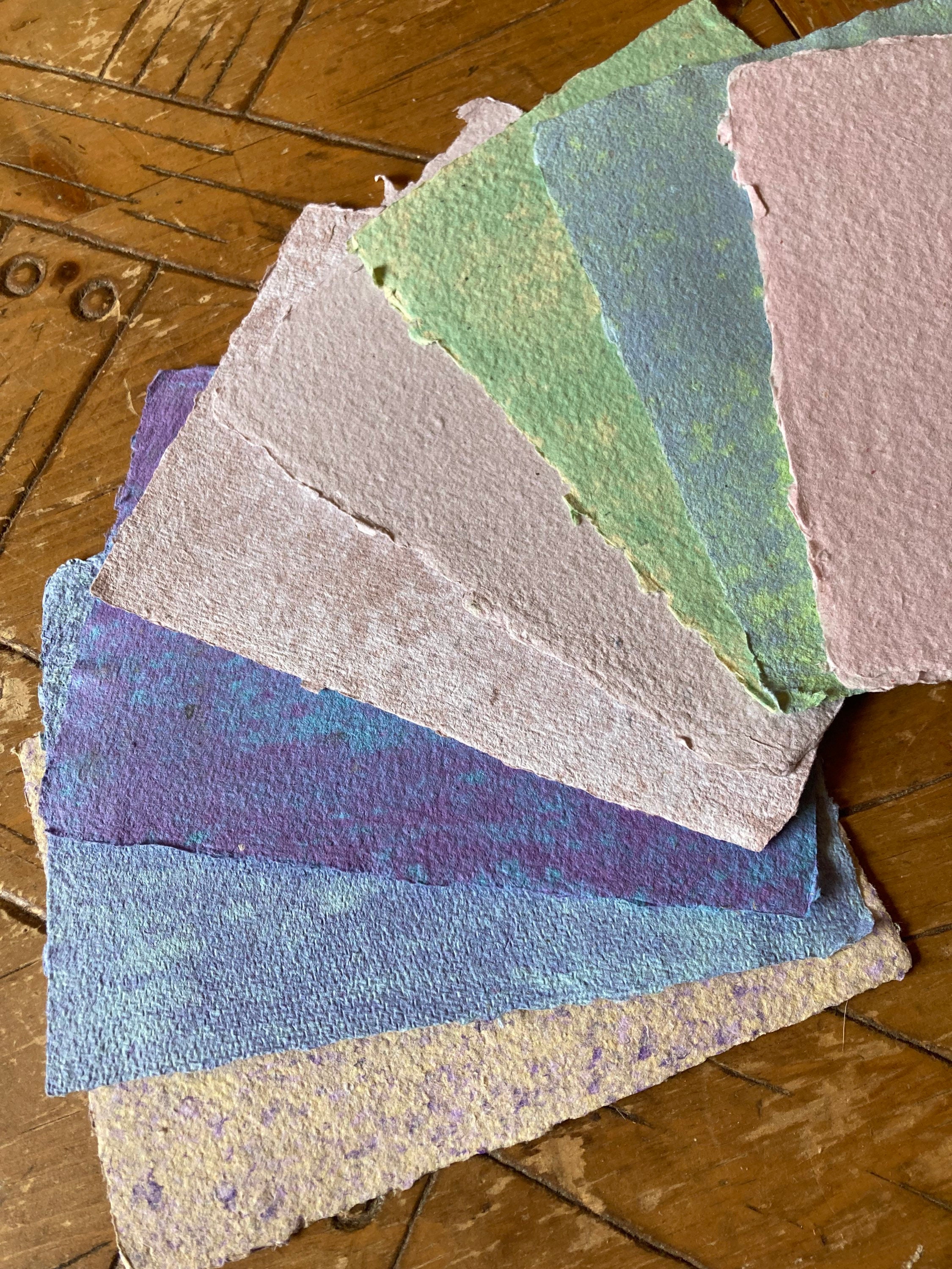 ONE sheet 5x7 inch dry media paper, pulp painted, recycled paper