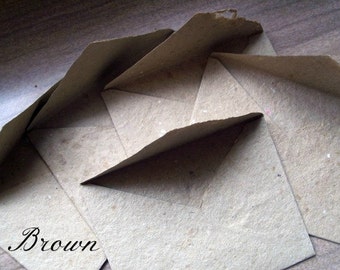 Set of 10 4x5 inch envelopes and paper, handmade recycled paper, stationery set