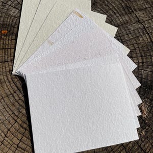 10 4x5 inch assorted cut watercolor sheets of handmade recycled paper, eco friendly, textured collage supply