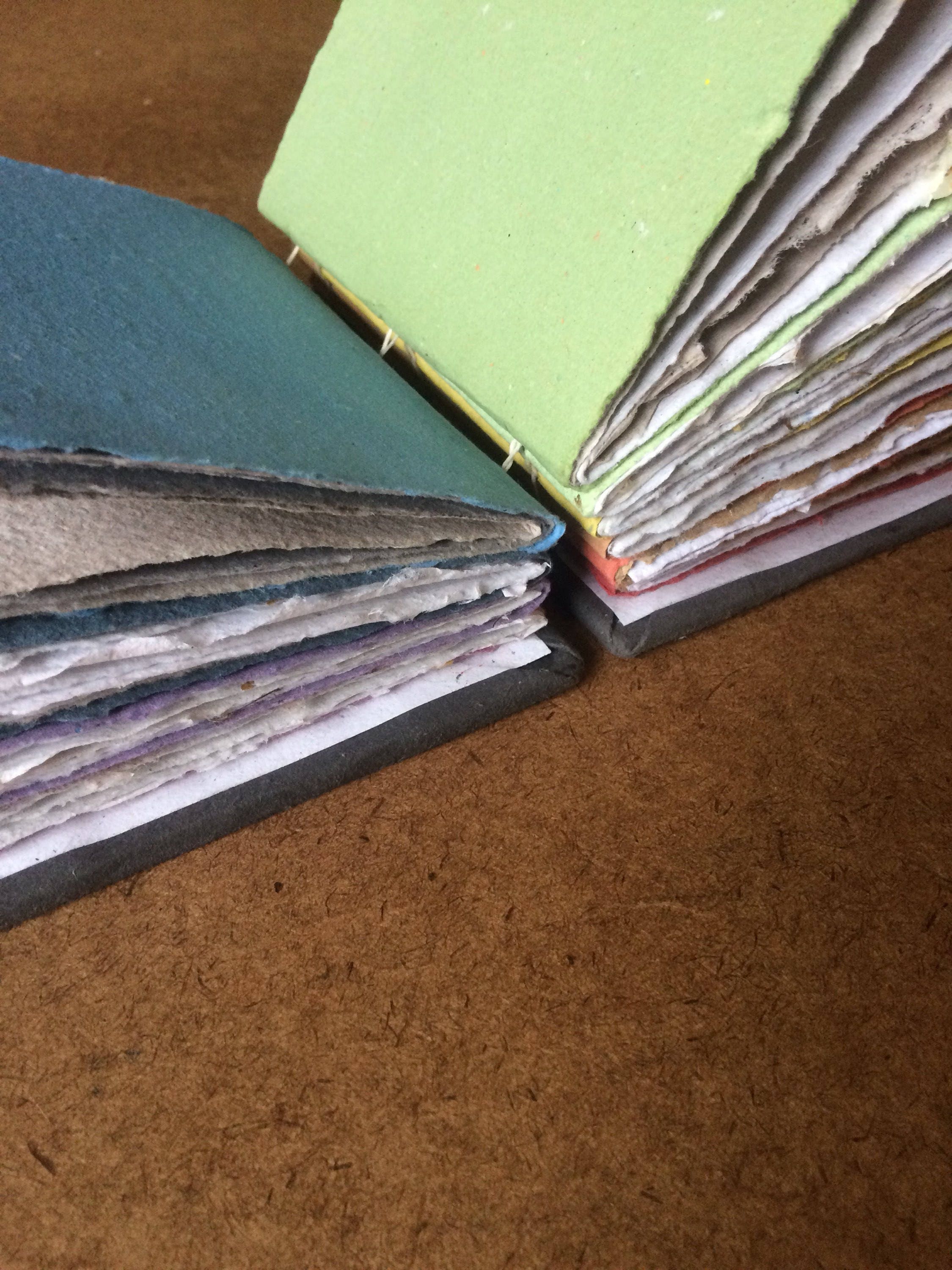 Rainbow journal, thick notebook, handmade paper, journal, sketch book