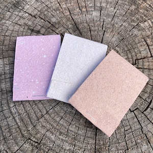 Set of 3 matchbook notebooks, mini notebook notepad, recycled paper, handmade paper, homemade paper, wedding favor, favors, 2x3 notebook