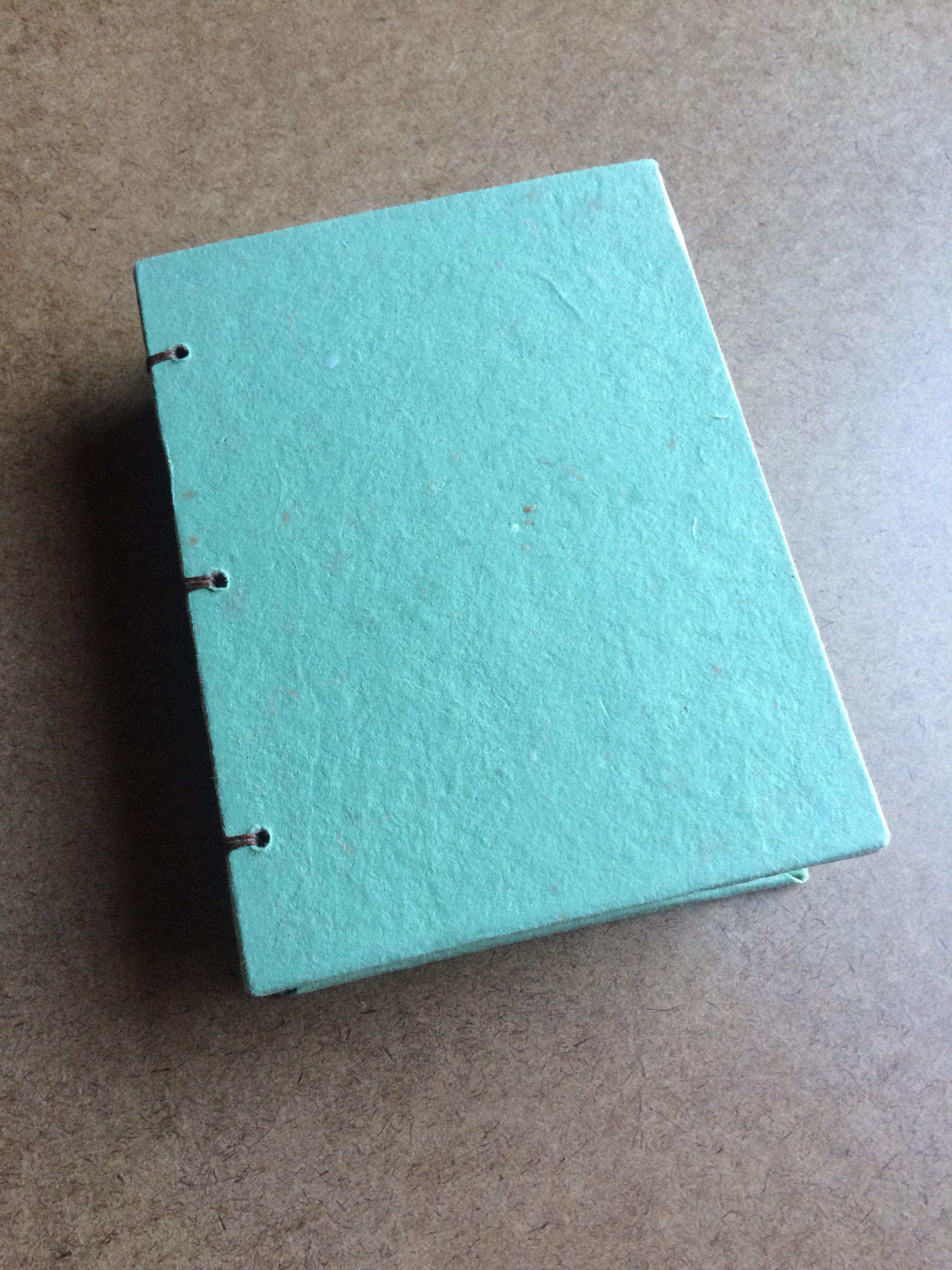 Green journal, recycled journal, handmade paper, sketch book, guest