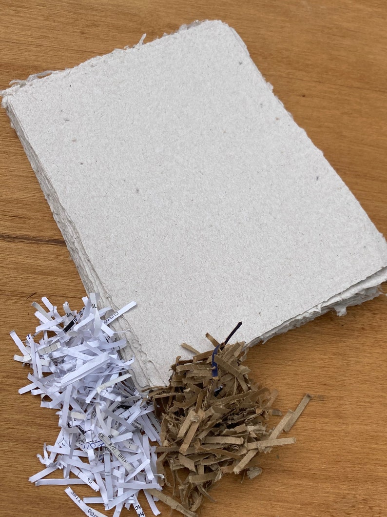 10 sheets 8.5x11 inch handmade recycled card stock, heavyweight paper, 350gsm image 6