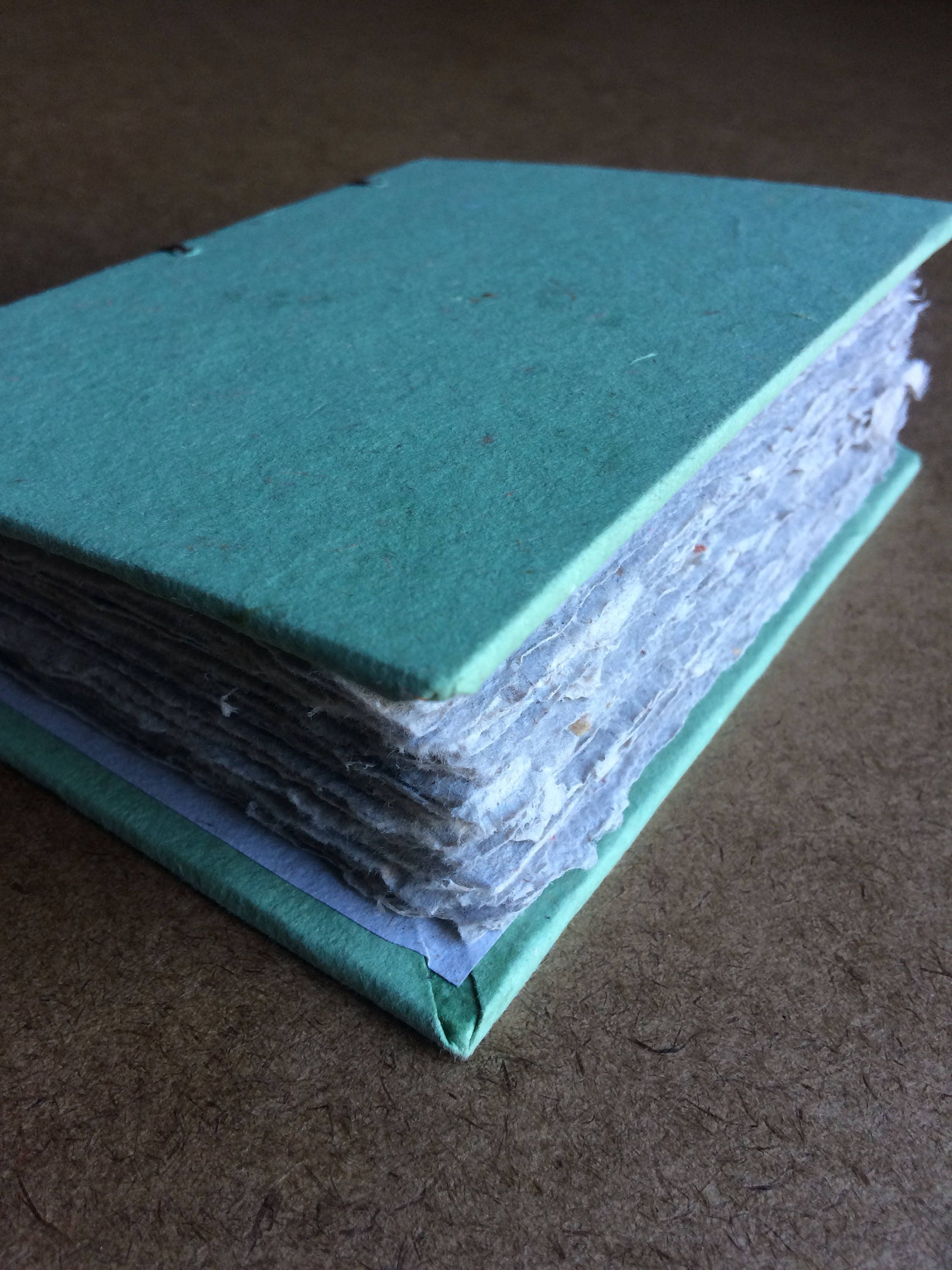 Green journal, recycled journal, handmade paper, sketch book, guest