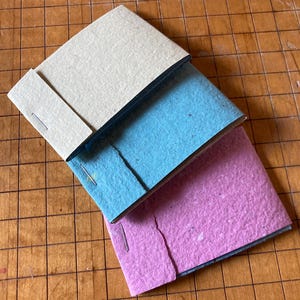 Set of 3 watercolor notebooks, mini notebook notepad, recycled paper, handmade paper, homemade paper, wedding favor, 2x3 notebook