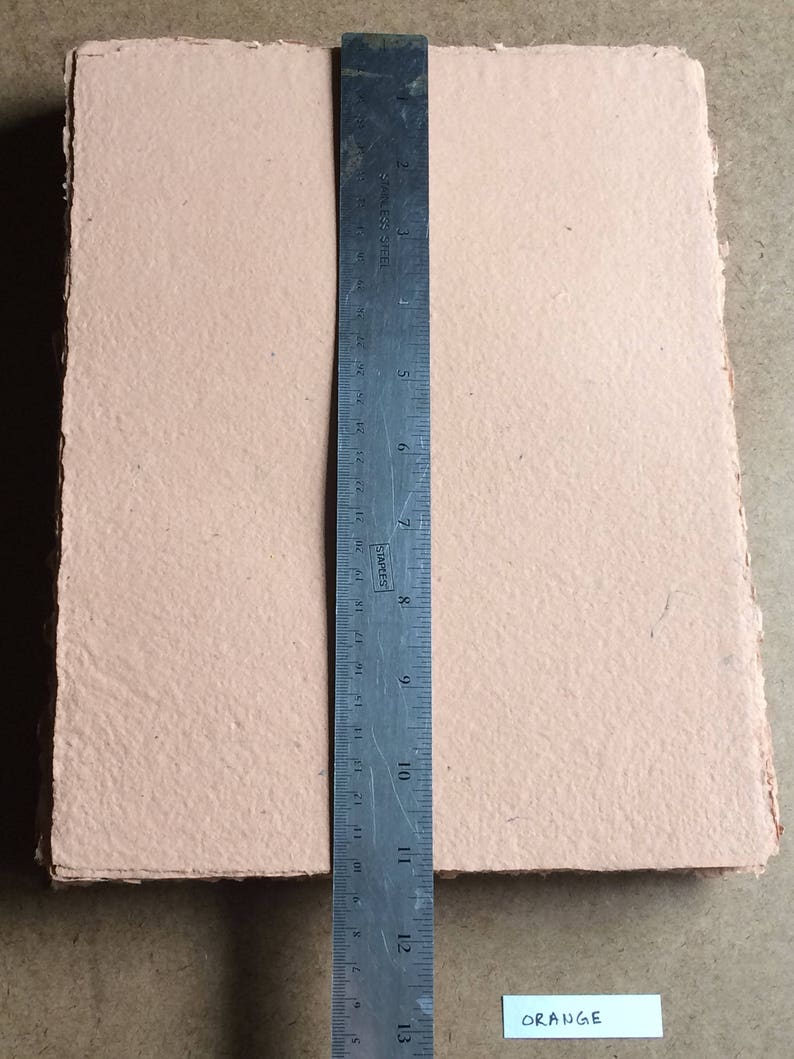 Orange paper decorative paper orange handmade paper textured paper eco friendly paper recycled paper autumn paper homemade paper