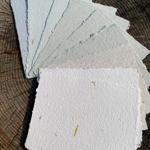 10 5x7 inch assorted deckle watercolor sheets of handmade recycled paper, eco friendly, textured collage supply