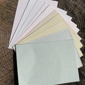 10 5x7 inch assorted cut watercolor sheets of handmade recycled paper, eco friendly, textured collage supply