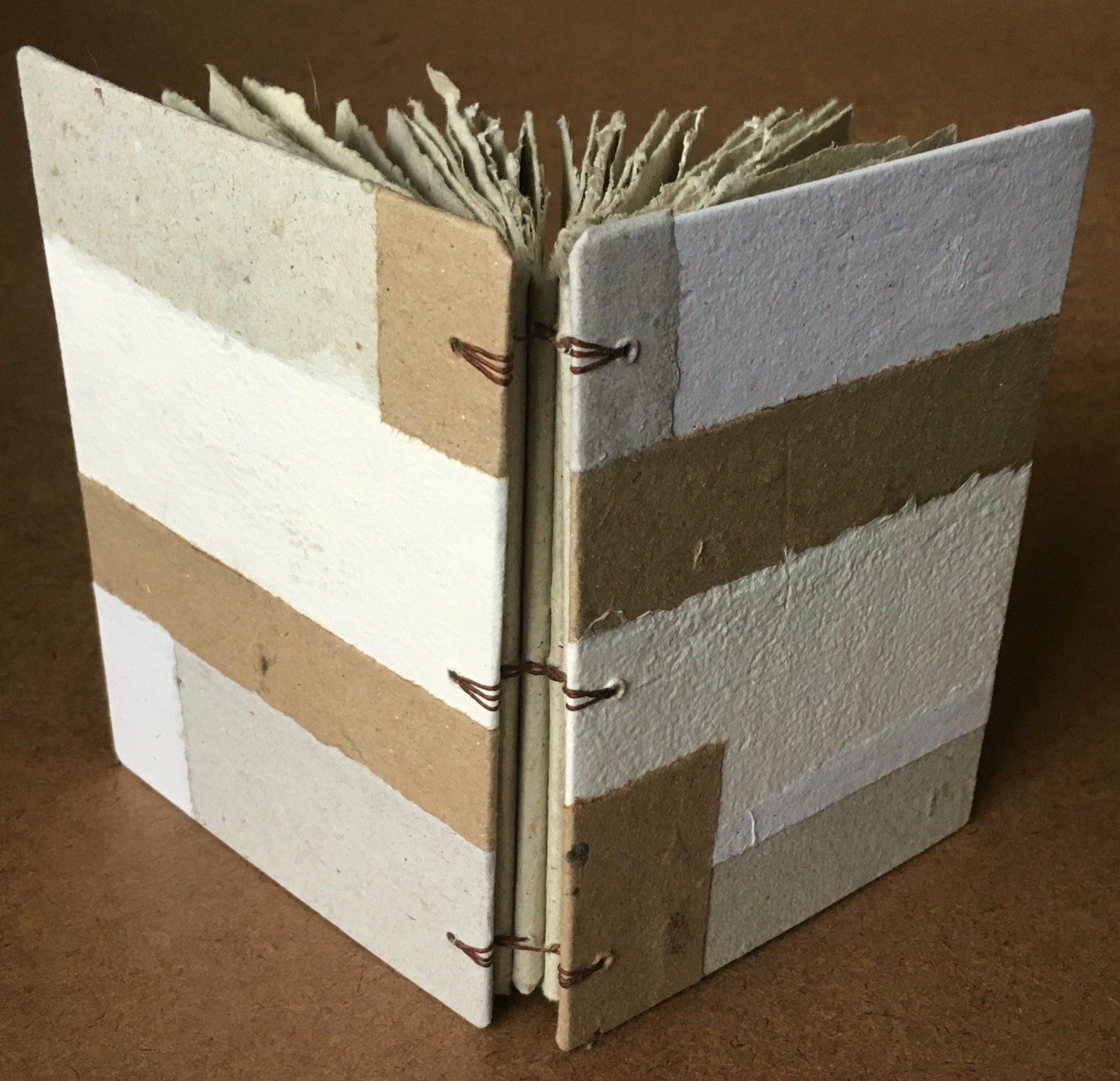 Neutral journal, handmade paper journal, sketch book, travel journal