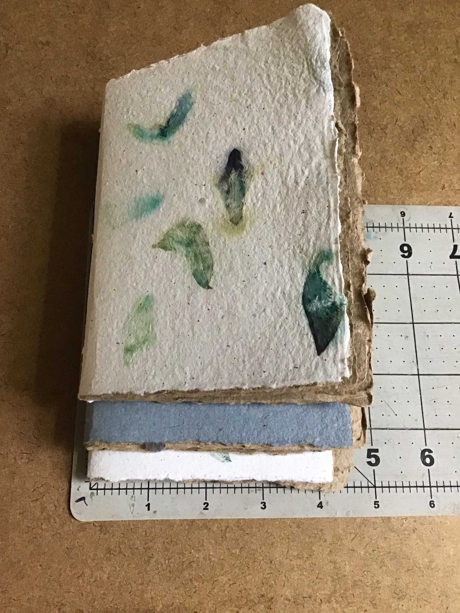 Small paper notebooks, set of 3, blue floral notebooks, recycled paper