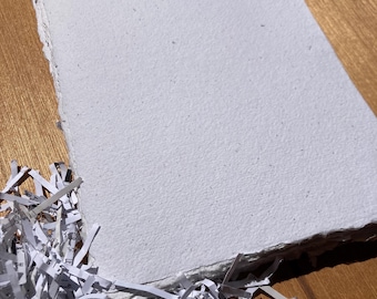 BY THE SHEET White handmade paper, recycled paper, eco friendly paper, homemade paper, art paper, drawing paper, decorative paper, acid free