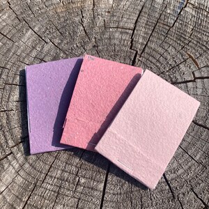 Set of 3 matchbook notebooks, mini notebook notepad, recycled paper, handmade paper, homemade paper, wedding favor, favors, 2x3 notebook