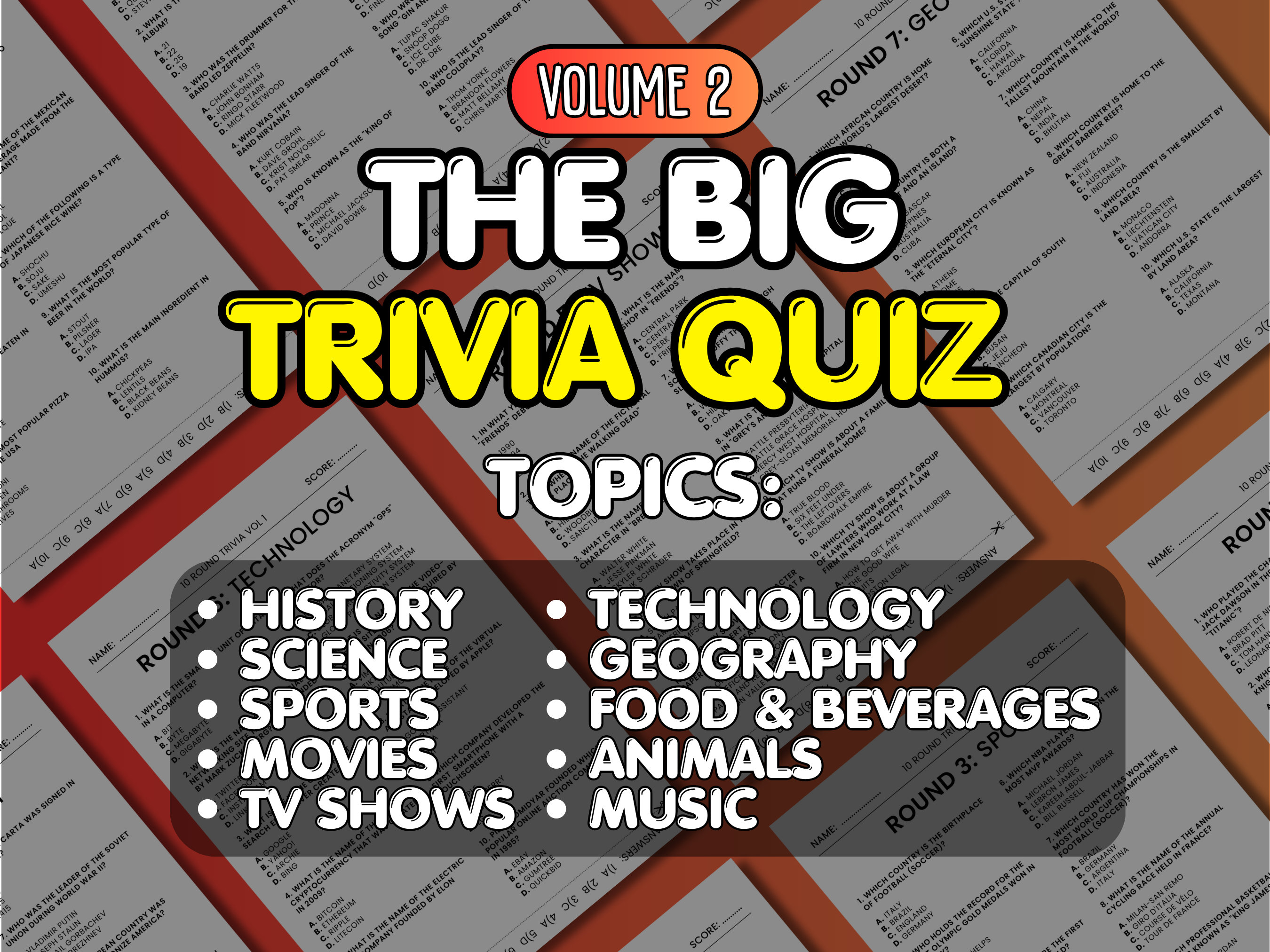 Pub Quiz Trivia Game | Volume 2 | Family Trivia | Party Games | General ...
