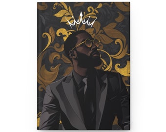Men's Collectible Journal, Black Man with Crown, Inspirational Gift