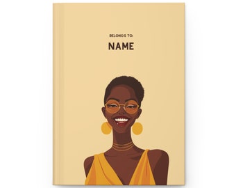 Personalized Journal: Black Women Art, Custom Name Notebook