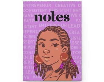 Black Woman Empowerment Journal: Purple Mosaic Hardcover Notebook