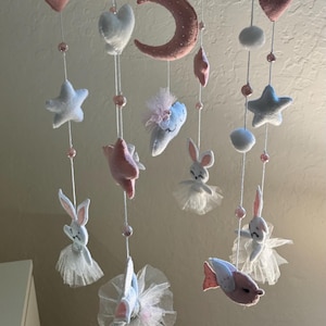 Bunny Baby Mobile | Crib Mobile | Nursery Decor | Handmade Baby Gift | Bunny Theme