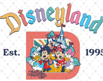 Retro Disneyland California PNG: Mickey and Friends (Digital Download)