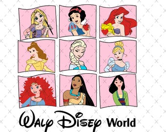 Aquarell Prinzessin Clipart: Alle Prinzessinnen PNG (Instant Download)