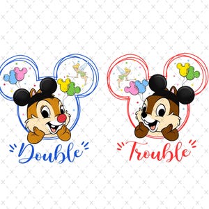 Chip and Dale Svg Png, Double Trouble Png Svg, Couple Matching Shirt Png, Chip and Dale Tshirt, Best Friend Png, Best Friend Gift