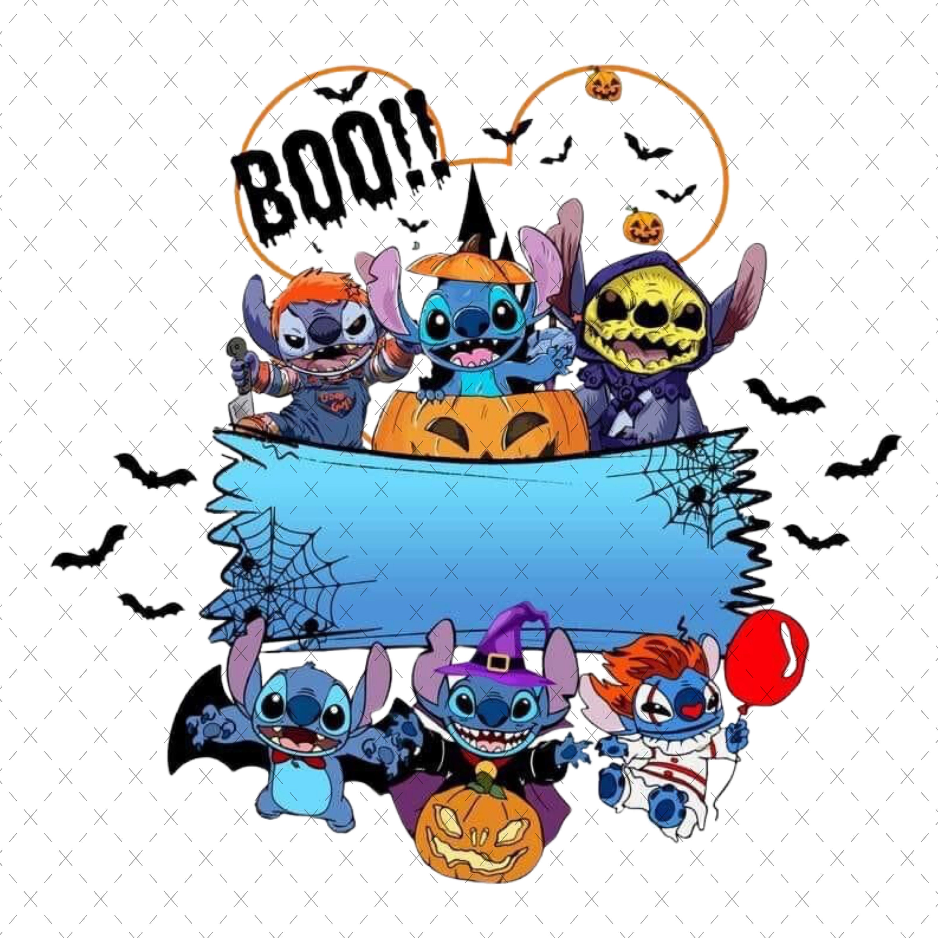 スティッチのハロウィンキャラクター PNG SVG: ミイラ、スケルトン