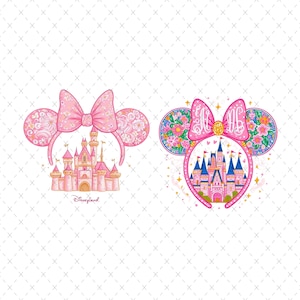 Férias em família em castelo mágico PNG, orelhas de rato (download digital)