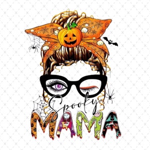 Spooky Mama Png Halloween Png Spooky Season Png Retro Halloween Spooky vibe Png Fall Png Halloween Shirt Sublimation